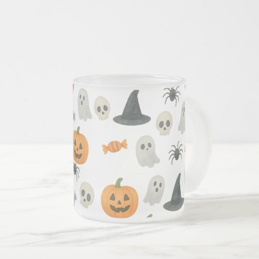 Halloween-Muster Mattglastasse (VorderseiteRechts)