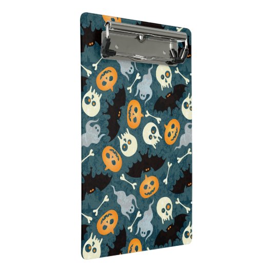 Halloween-Muster Mini Klemmbrett (Schrägansicht)