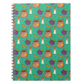 Halloween Muster mit Fledermäusen und grünem Muste Notizblock (Vorderseite)