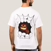 Halloween Muster mit Kürbis und Spinnen T-Shirt (Rückseite)