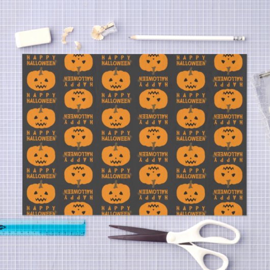 Halloween-Muster mit Kürbisgeflecht Seidenpapier (Handwerk)
