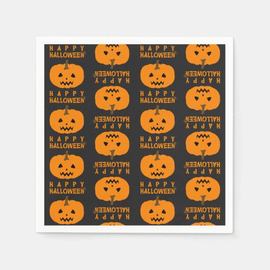 Halloween-Muster mit Kürbispapier Napkin Serviette (Vorderseite)