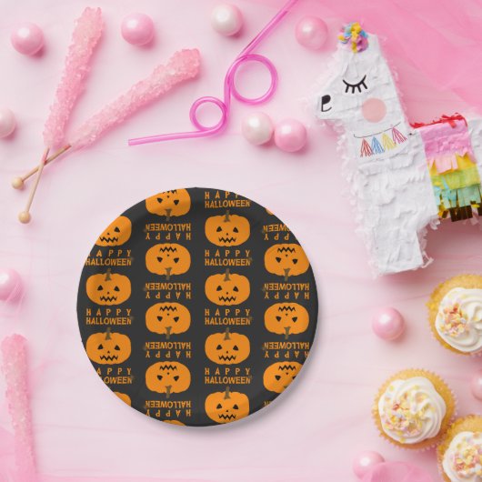 Halloween-Muster mit Kürbispapierplatte Pappteller (Party)