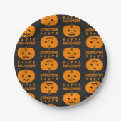 Halloween-Muster mit Kürbispapierplatte Pappteller (Vorderseite)