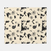 Halloween-Muster mit Kürbisschlägerhexen Fleecedecke (Vorderseite (Horizontal))