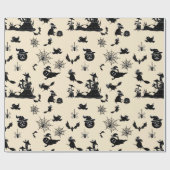 Halloween-Muster mit Kürbisschlägerhexen Geschenkpapier (Flach)