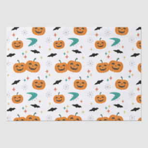 Halloween-Muster mit Kürbissen im Stil der Mitte d Seidenpapier