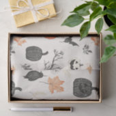 Halloween-Muster mit Kürbissen und Vögeln. Seidenpapier (Geschenk)