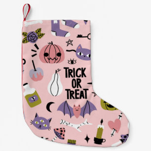 Halloween-Muster mit verschiedenen niedlichen Wage Kleiner Weihnachtsstrumpf