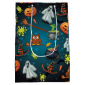 Halloween-Muster Mittlere Geschenktüte (Rückseite)