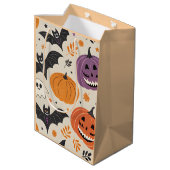 Halloween-Muster Mittlere Geschenktüte (Rückseite Schrägansicht)
