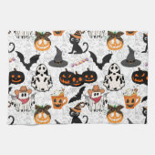 Halloween-Muster. Niedlich Geschirrtuch (Horizontal)