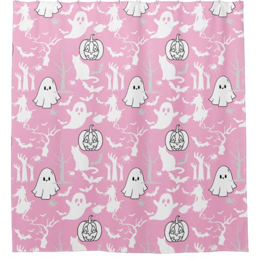 Halloween-Muster. Niedlich und undurchsichtig.b Pi Duschvorhang (Vorderseite)
