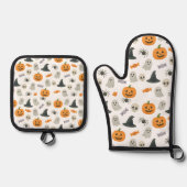 Halloween-Muster Ofenhandschuh & Topflappen-Set (Vorderseite)