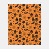 Halloween-Muster orange und schwarz Fleecedecke (Vorderseite)