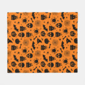 Halloween-Muster orange und schwarz Fleecedecke (Vorderseite (Horizontal))