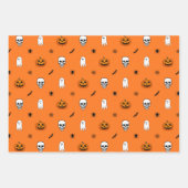 Halloween-Muster Orangenverpackungspapierblätter Geschenkpapier Set (Vorderseite 2)