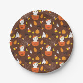 Halloween-Muster Pappteller (Vorderseite)