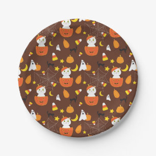 Halloween-Muster Pappteller
