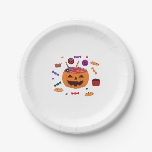 Halloween-Muster Pappteller (Vorderseite)