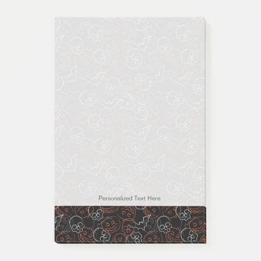 Halloween-Muster Post-it Klebezettel (Vorderseite)