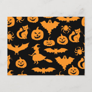 Halloween-Muster Postkarte