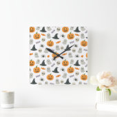 Halloween-Muster Quadratische Wanduhr (Zuhause)