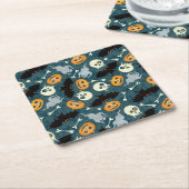 Halloween-Muster Rechteckiger Pappuntersetzer (angewinkelt)