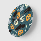 Halloween-Muster Runde Wanduhr (Winkel)