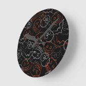 Halloween-Muster Runde Wanduhr (Winkel)
