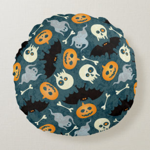 Halloween-Muster Rundes Kissen