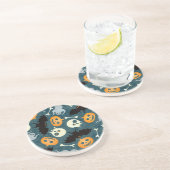 Halloween-Muster Sandstein Untersetzer (Seite)