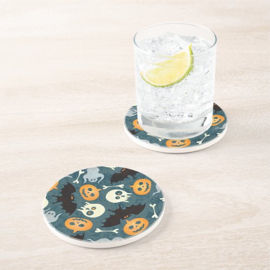 Halloween-Muster Sandstein Untersetzer (Seite)