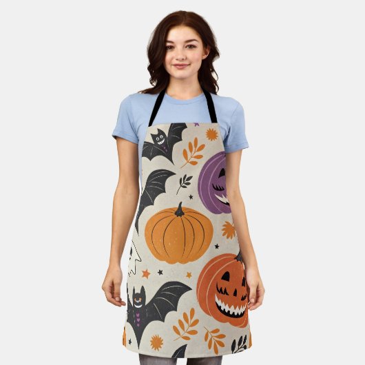 Halloween-Muster Schürze (Getragen)