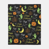 Halloween-Muster Schwarz Fleecedecke (Vorderseite)