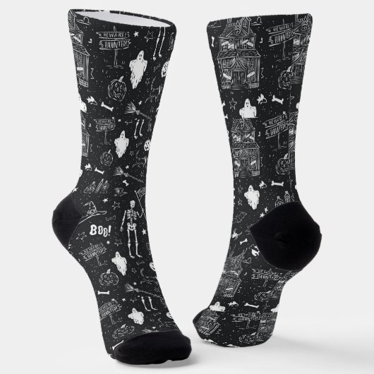 Halloween-Muster Socken (Gewinkelt)