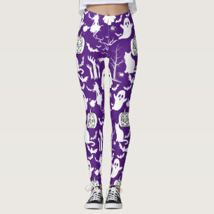 Halloween-Muster. Spooky und niedlich.b D Lila BG Leggings