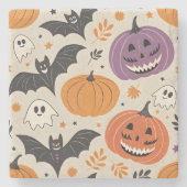 Halloween-Muster Steinuntersetzer (Vorderseite)