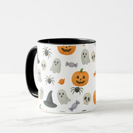 Halloween-Muster Tasse (Vorderseite Links)