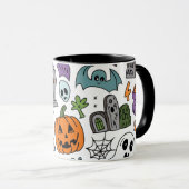 Halloween-Muster Tasse (VorderseiteRechts)
