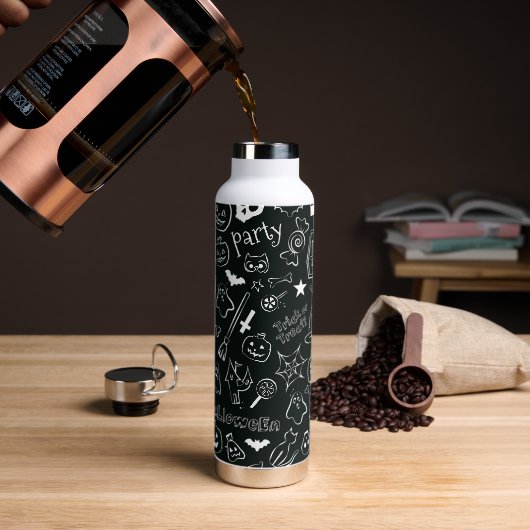 Halloween-Muster Trinkflasche (Kaffee)