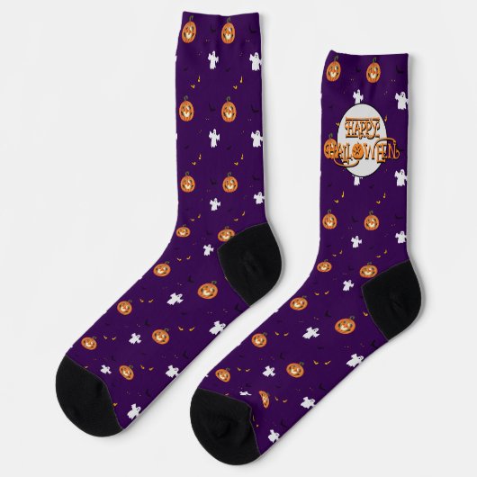 Halloween-Muster und -Botschaft Socken (Linkes Detail)