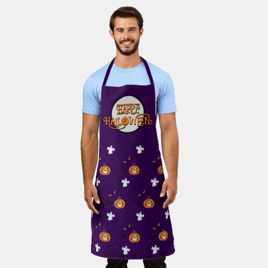 Halloween-Muster und Nachricht Schürze (Getragen)