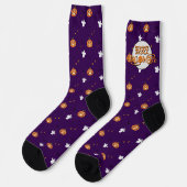 Halloween-Muster und Nachricht Socken (Linkes Detail)