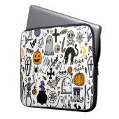 Halloween-Muster. Vintager Hintergrund Laptopschutzhülle (Vorderseite Links)