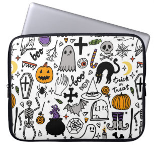 Halloween-Muster. Vintager Hintergrund Laptopschutzhülle