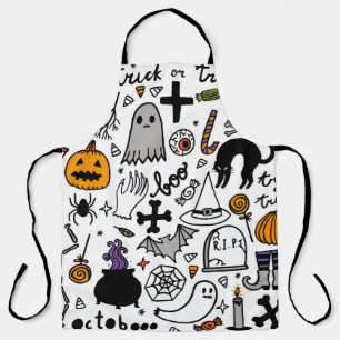 Halloween-Muster. Vintager Hintergrund Schürze