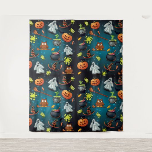 Halloween-Muster Wandteppich (Vorderseite)