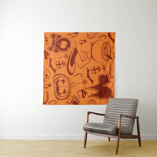 Halloween-Muster Wandteppich (Beispiel (Horizontal))