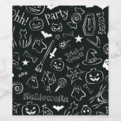 Halloween-Muster Weinetikett (Einzelnes Label)